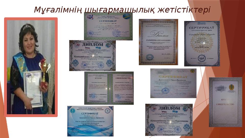 Мұғалімнің шығармашылық жетістіктері