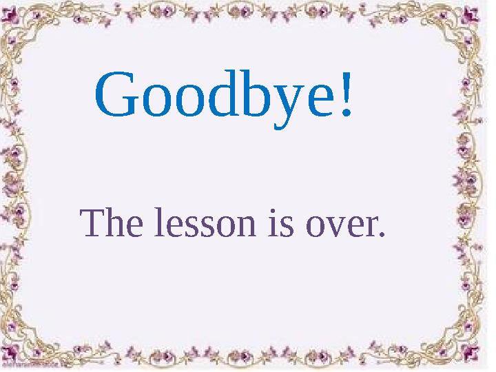Goodbye! The lesson is over.