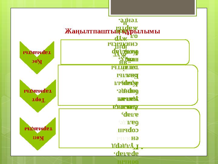 Жаңылтпаштың құрылымы Қос тармақты •Ян- ян- ян Жүг іріп жүр қоя н. Төрт тарма