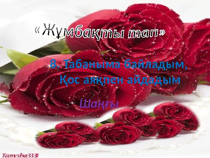 8. Табаныма байладым, Қос аяқпен айдадым Шаңғы