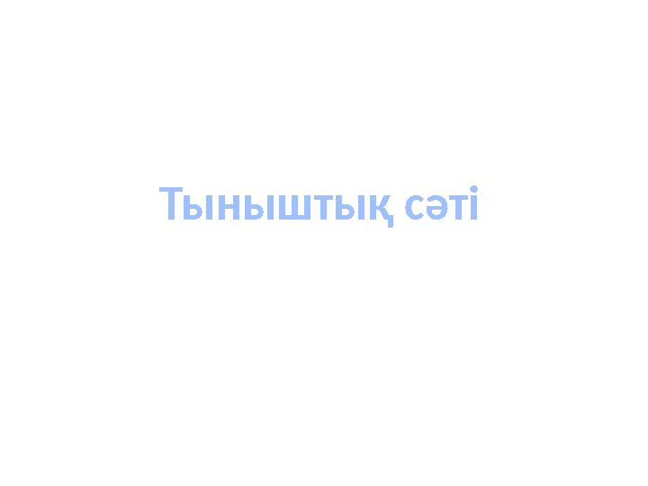 Тыныштық сәті