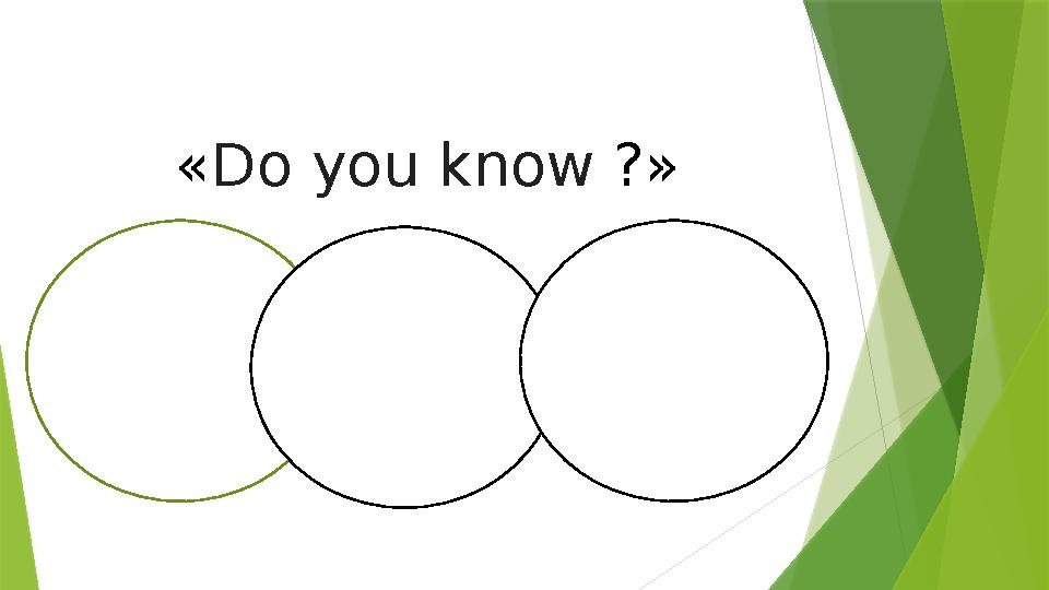«Do you know ?»