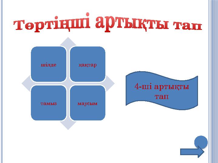 шілде қаңтар тамыз маусым 4-ші артықты тап