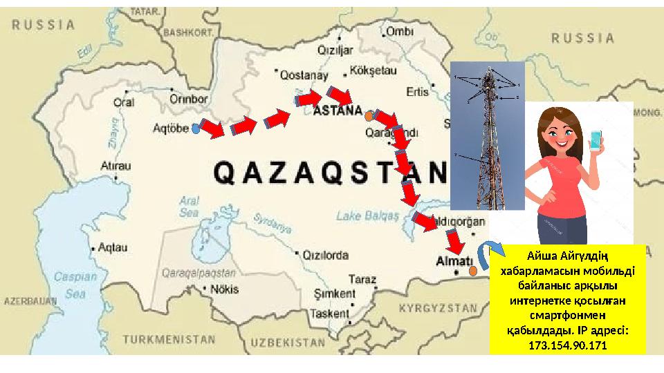 Айша Айгүлдің хабарламасын мобильді байланыс арқылы интернетке қосылған смартфонмен қабылдады. IP адресі: 173.154.90.171
