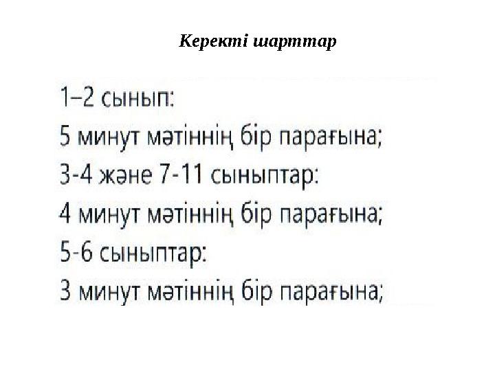 Керекті шарттар