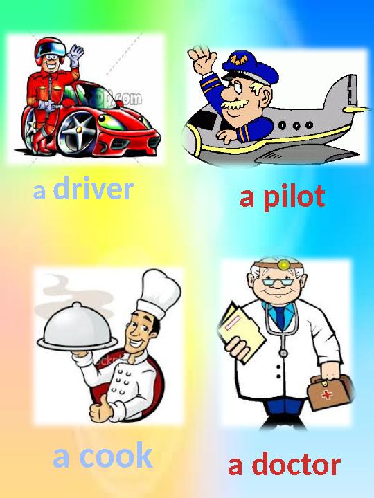 a driver a pilot a doctora cook