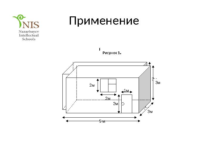 Применение 5 м 3м 3м 2м 2м 2м 1м Рисунок 1. 3м 3м 2м 2м 2м 1м Рисунок 1.