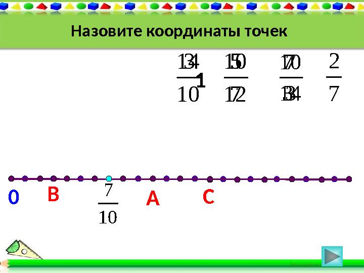 СВ А0 1 3 7 7 2 12 5 Назовите координаты точек 10 7 3 7 7 2 7 10 10 3 14 10 7 2 7 5 10 14