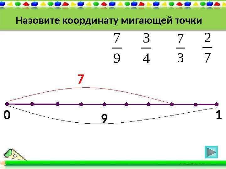 0 1 3 7 7 2 4 3 9 7 7 9 Назовите координату мигающей точки