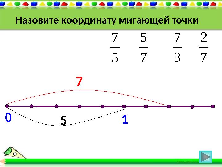 0 1 3 7 7 2 7 5 5 7 5 7 Назовите координату мигающей точки