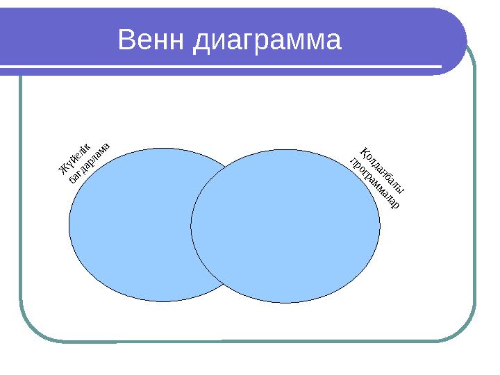 Венн диаграммаЖ үйелік бағдарлама Қолданбалы программалар