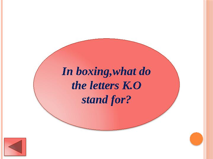 In boxing,what do the letters K.O stand for?