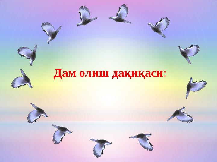 Дам олиш дақиқаси: