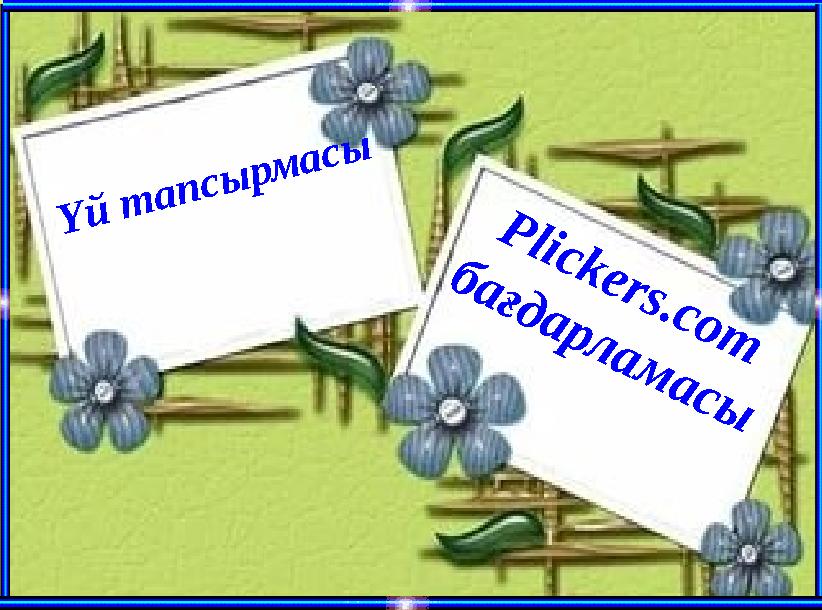 Үй тапсырмасы P l i c k e r s .c o m б а ғ д а р л а м а с ы