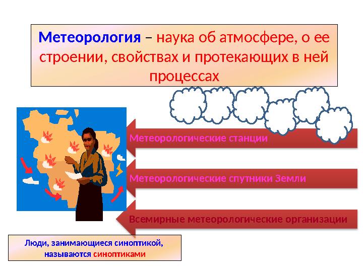 Метеорология – наука об атмосфере, о ее строении, свойствах и протекающих в ней процессах Метеорологические станции Метеорол