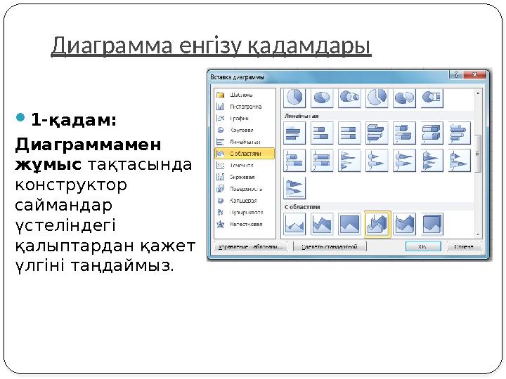 Диаграмма енгізу қадамдары 1-қадам: Диаграммамен жұмыс тақтасында конструктор саймандар үстеліндегі қалыптардан қажет үл