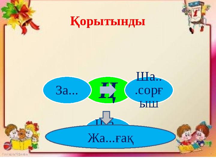 Қорытынды Ң Ша.. .сорғ ыш Ша.. .ғы За... Жа...ғақ