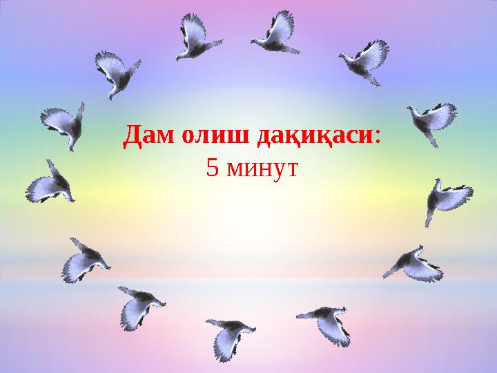 Дам олиш дақиқаси: 5 минут