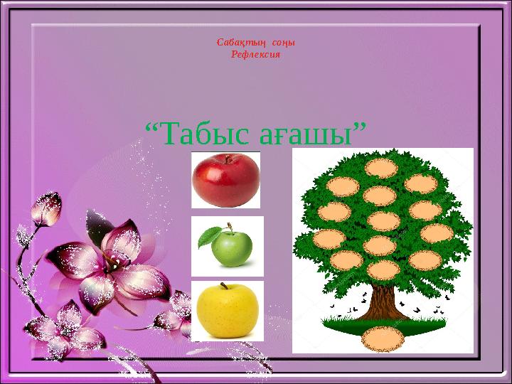 Сабақтың соңы Рефлексия “Табыс ағашы”