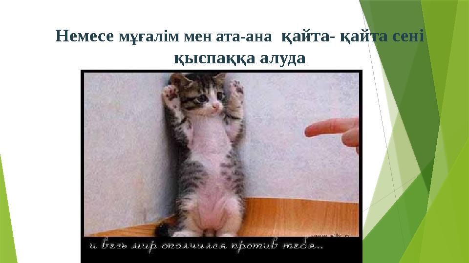 Немесе мұғалім мен ата-ана қайта- қайта сені қыспаққа алуда