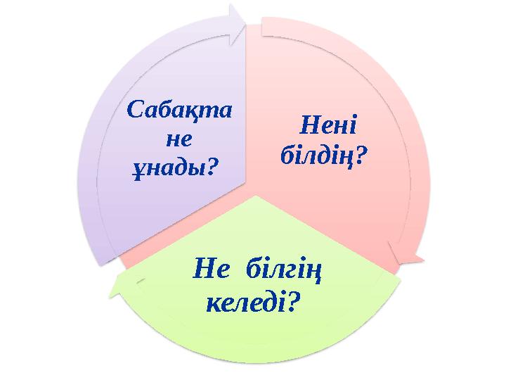 Нені білдің? Не білгің келеді? Сабақта не ұнады?