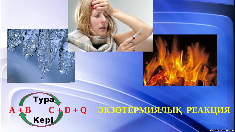 А + В С + D + Q ЭКЗОТЕРМИЯЛЫҚ РЕАКЦИЯ