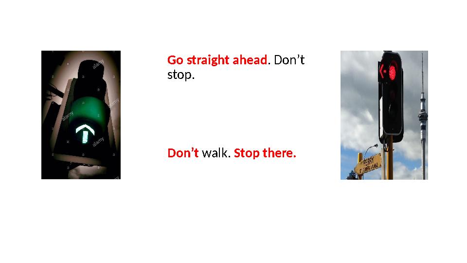 Go straight ahead . Don’t stop. Don’t walk. Stop there.