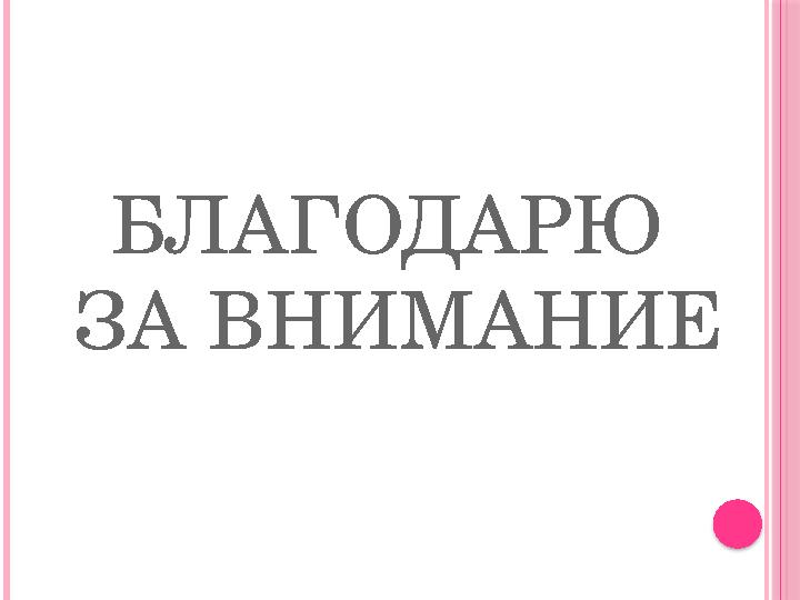 БЛАГОДАРЮ ЗА ВНИМАНИЕ