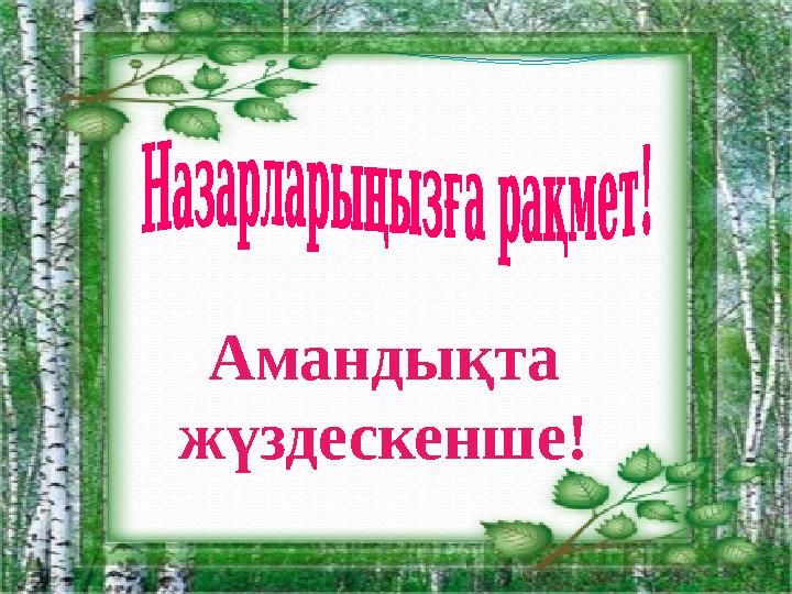 Амандықта жүздескенше!