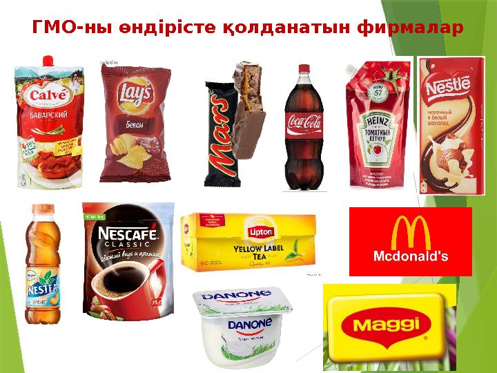 ГМО-ны өндірісте қолданатын фирмалар