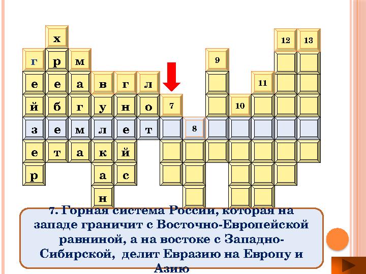 у р е г е й ам а г тх р е б й н ак 109 7л ог нв с 8 телмез 1312 11 7 . Горная система России, которая на западе граничит с Вост