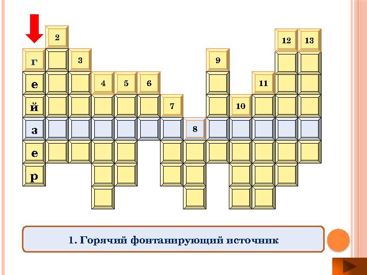 р е г е й 32 109 7654 8 з 1312 11 1. Горячий фонтанирующий источник