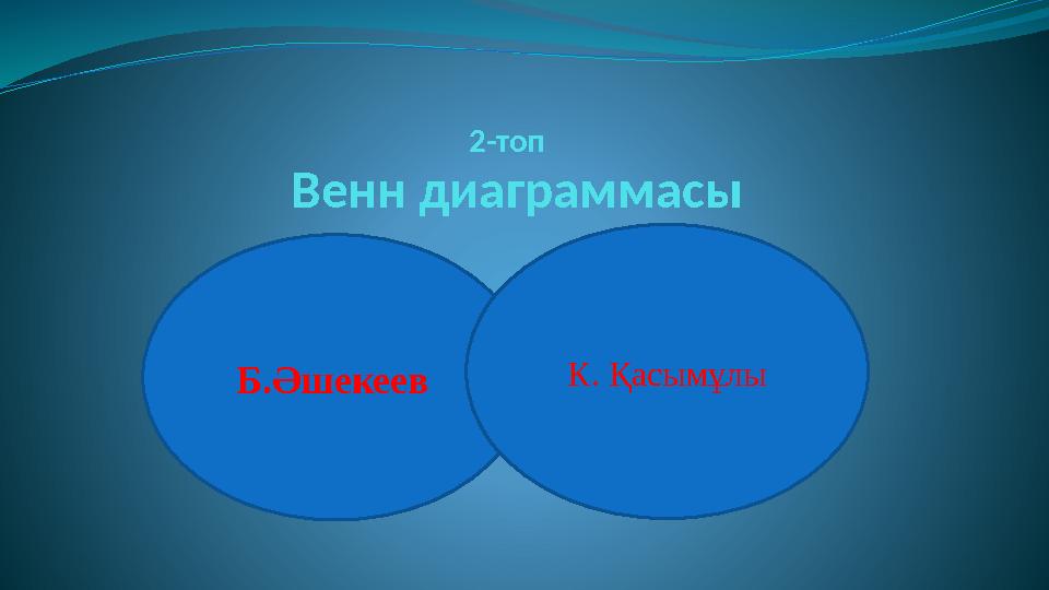 2-топ Венн диаграммасы Б.Әшекеев К. Қасымұлы