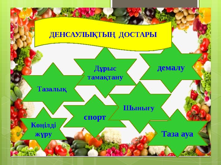 Денсаулық дұрыс тамақтану