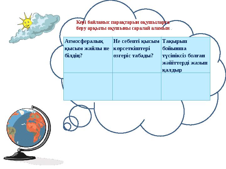 Атмосфералық қысым жайлы не білдің? Не себепті қысым көрсеткіштері өзгеріс табады? Тақырып бойынша түсініксіз болған жәйі