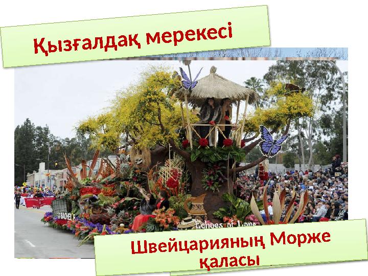 Голландияда Швейцарияның Морже қаласы Қызғалдақ мерекесі Голландияда Швейцарияның Морже қаласы Қызғалдақ мерекесі