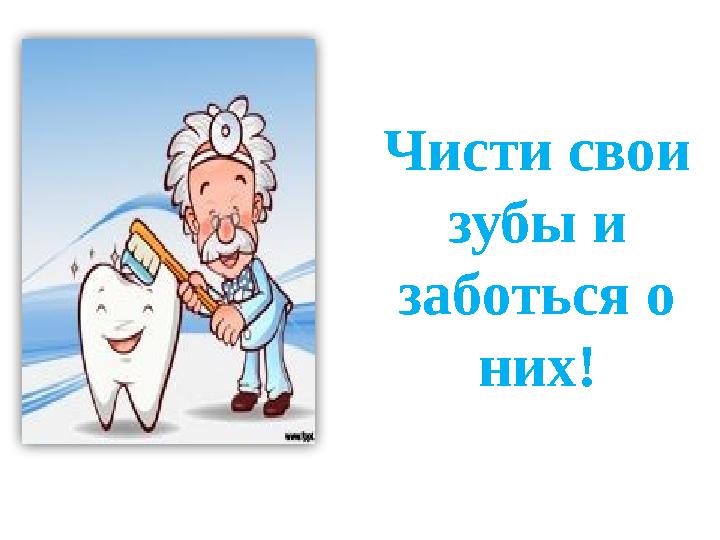 Чисти свои зубы и заботься о них! Чисти свои зубы и заботься о них!