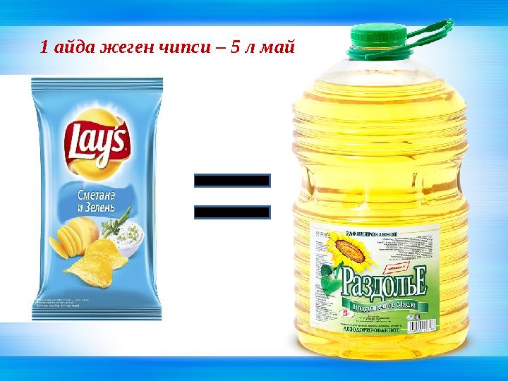 1 айда жеген чипси – 5 л май