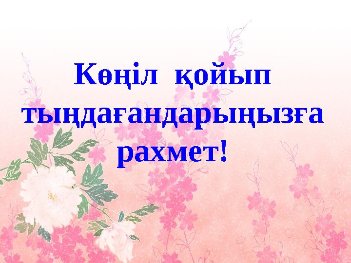 Көңіл қойып тыңдағандарыңызға рахмет!