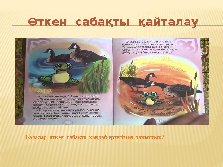 Өткен сабақты қайталау Балалар өткен сабақта қандай ертегімен таныстық?