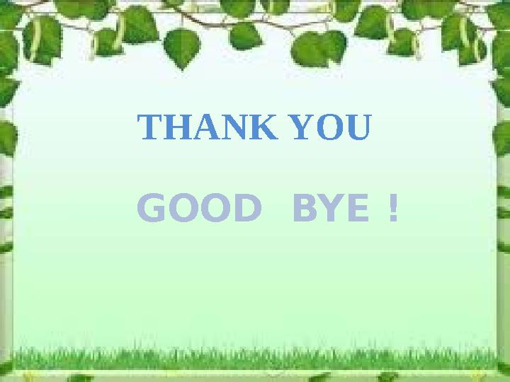 GOOD BYE ! THANK YOU