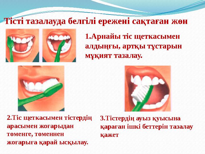 Тісті тазалауда белгілі ережені сақтаған жөн