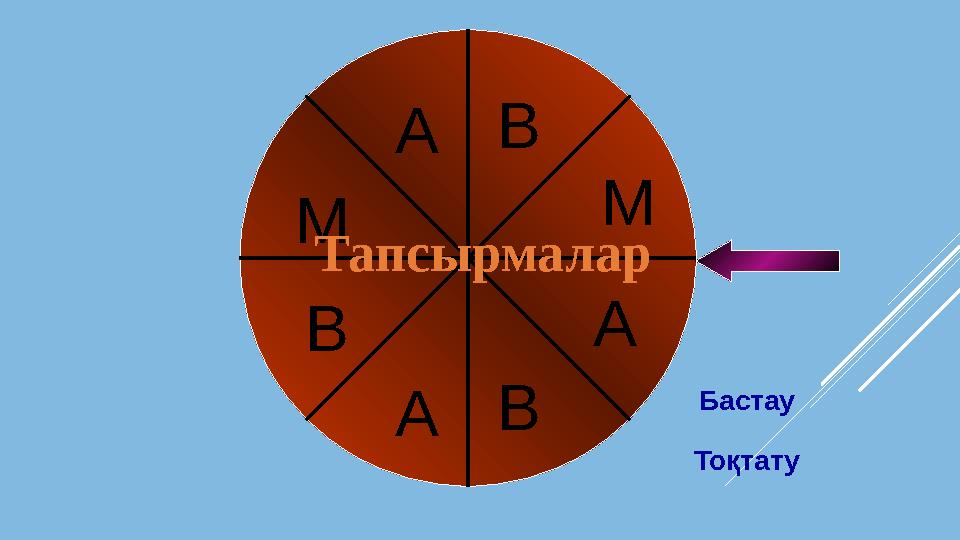 В М А В АВМ А Бастау ТоқтатуТапсырмалар