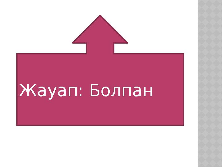 Жауап: Болпан