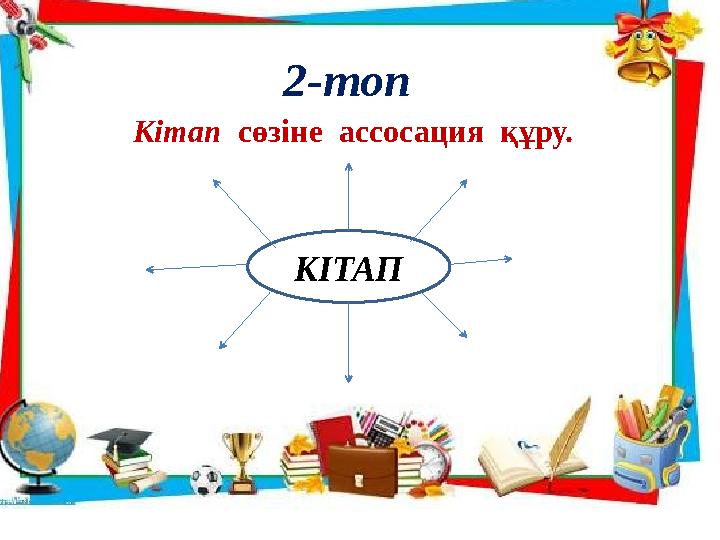 Кітап сөзіне ассосация құру. КІТАП2-топ