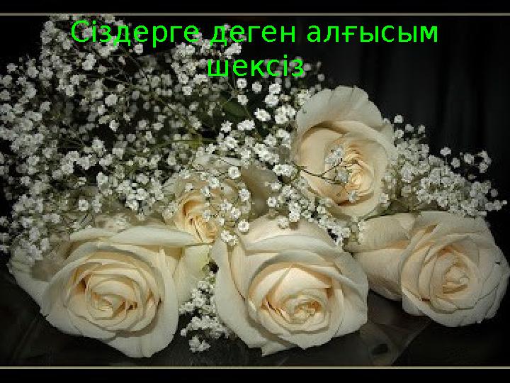 Сіздерге деген алғысым шексіз