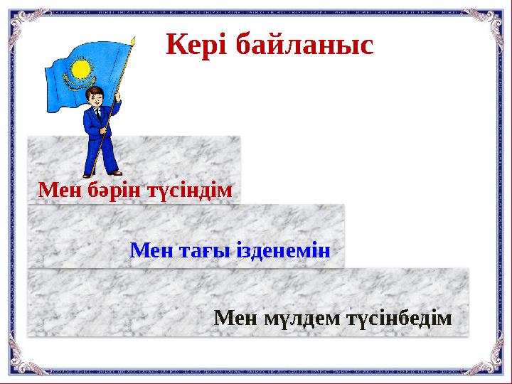 Мен бәрін түсіндім Мен тағы ізденемін Мен мүлдем түсінбедім Кері байланыс