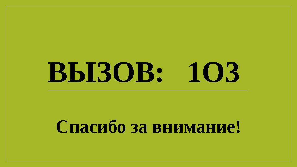 ВЫЗОВ: 1О3 Спасибо за внимание!