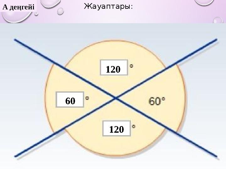 Жауаптары: А деңгейі 120 60 120