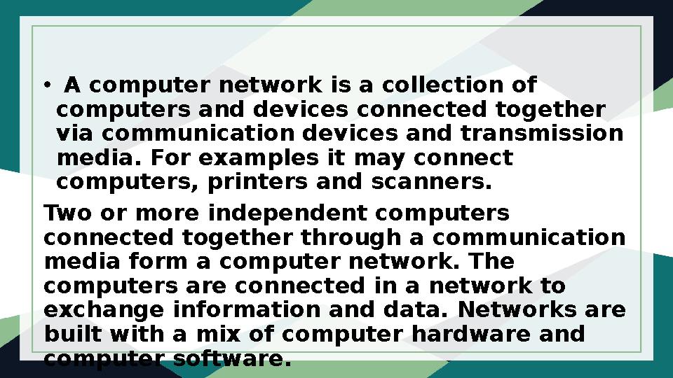 Networks and telecommunications